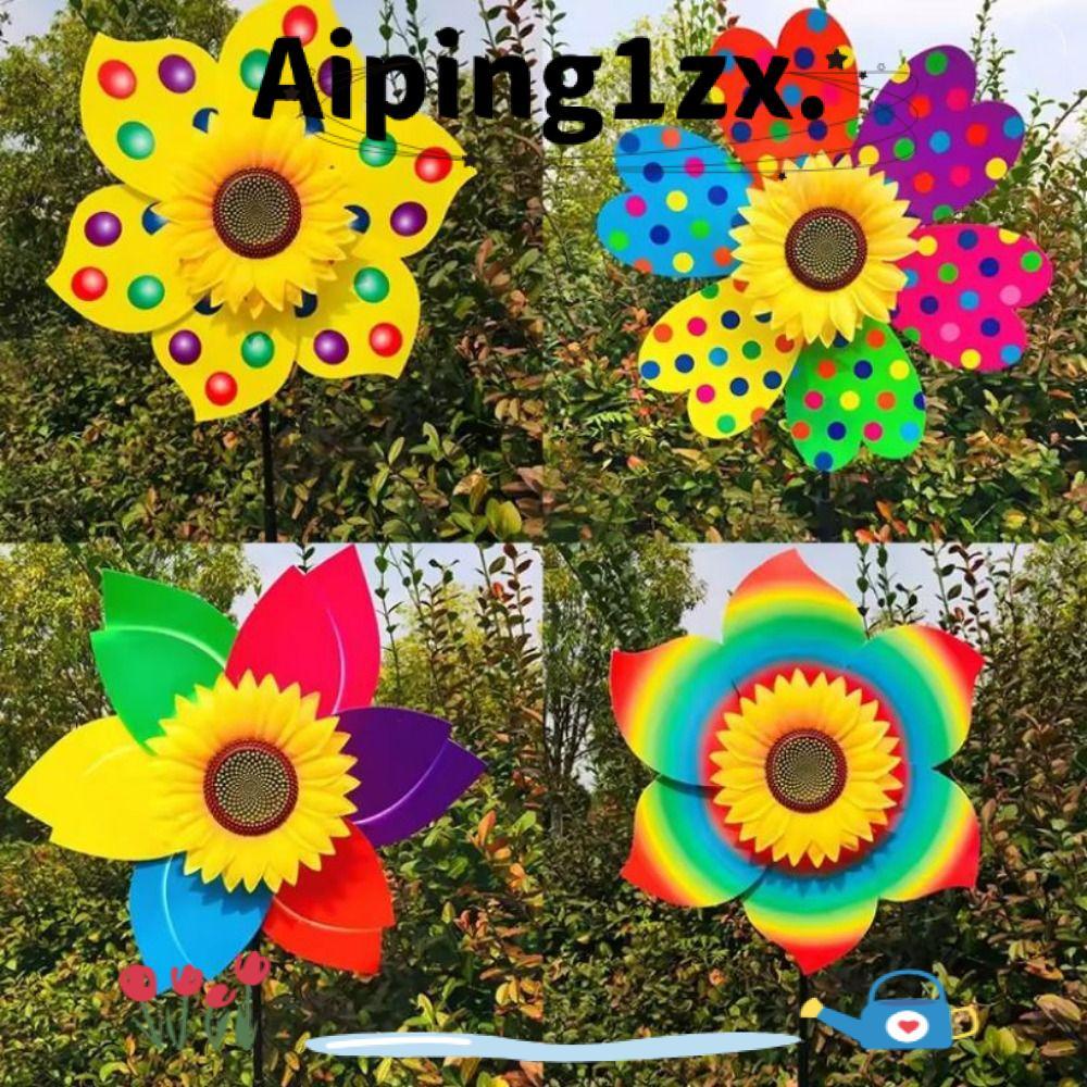 NG1ZX หมุนดอกทานตะวัน, PVC Multistyles Sunflower Windmill,คุณภาพสูงเส้นผ่านศูนย์กลาง 36 ซม.Stake ยืน