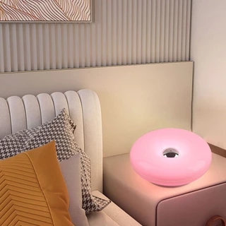 โคมไฟติดผนังโดนัท พลาสติกโมเดิร์น LEDไฟตกแต่งปลั๊กUSB Ambient Lightประหยัดพลังงานหรี่แสงได้สวิตช์สัมผัสโคมไฟห้องนั่งเล่น