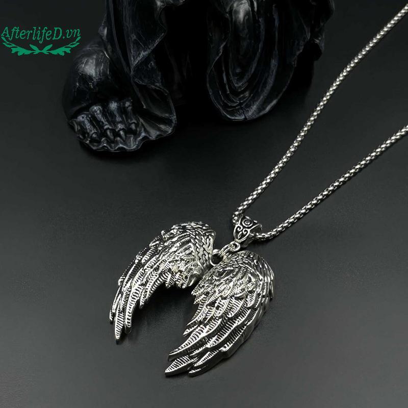 AF Y2K Gothic ส่วนบุคคล Creative Angel Wings และดาบจี้สร้อยคอสร้อยคอคู่เหมาะสําหรับสวมใส่ทุกวัน A