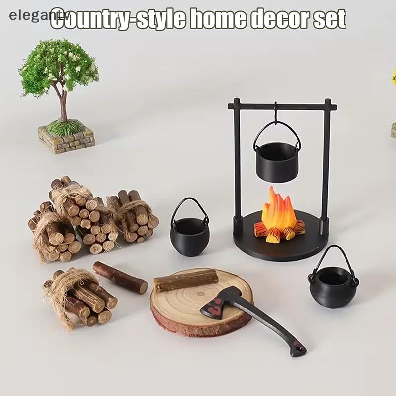 EGN Miniature Campfire และกาน้ําชา, ตกแต่งประติมากรรมขนาดเล็ก Fany-themed ทันสมัย, เหมาะสําหรับอุปกรณ์งานฝีมือ DIY ในบ้านและห้องครัว เอ็นเอ็น