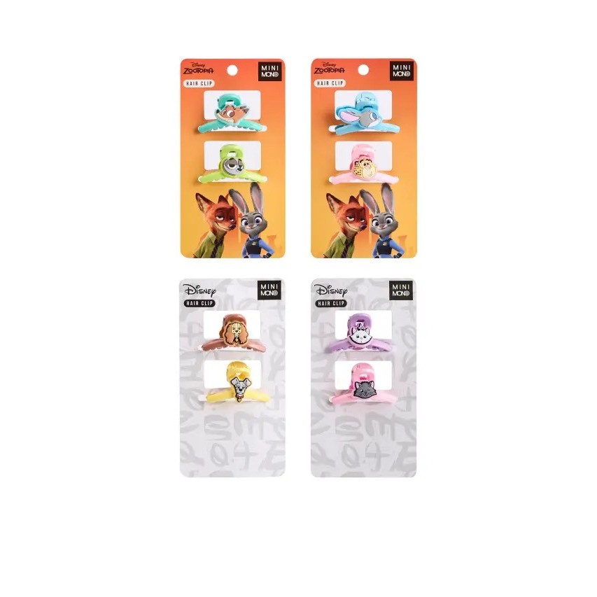 Mini Mono ชุดเซ็ตคลิปหนีบผม 2 ชิ้น Disney Friends ลิขสิทธิ์แท้ น่ารัก