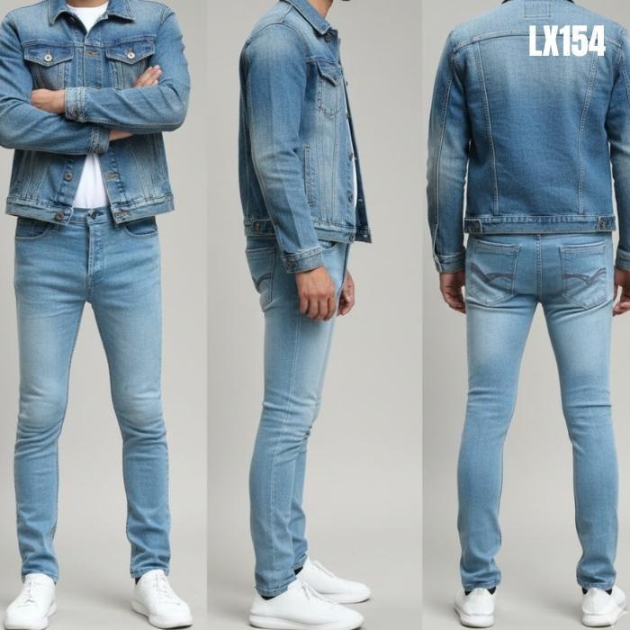 กางเกงยีนส์ยืดทรงขาเดฟ 4สี - รุ่น Skinny Jeans Man Clothing (LX154)