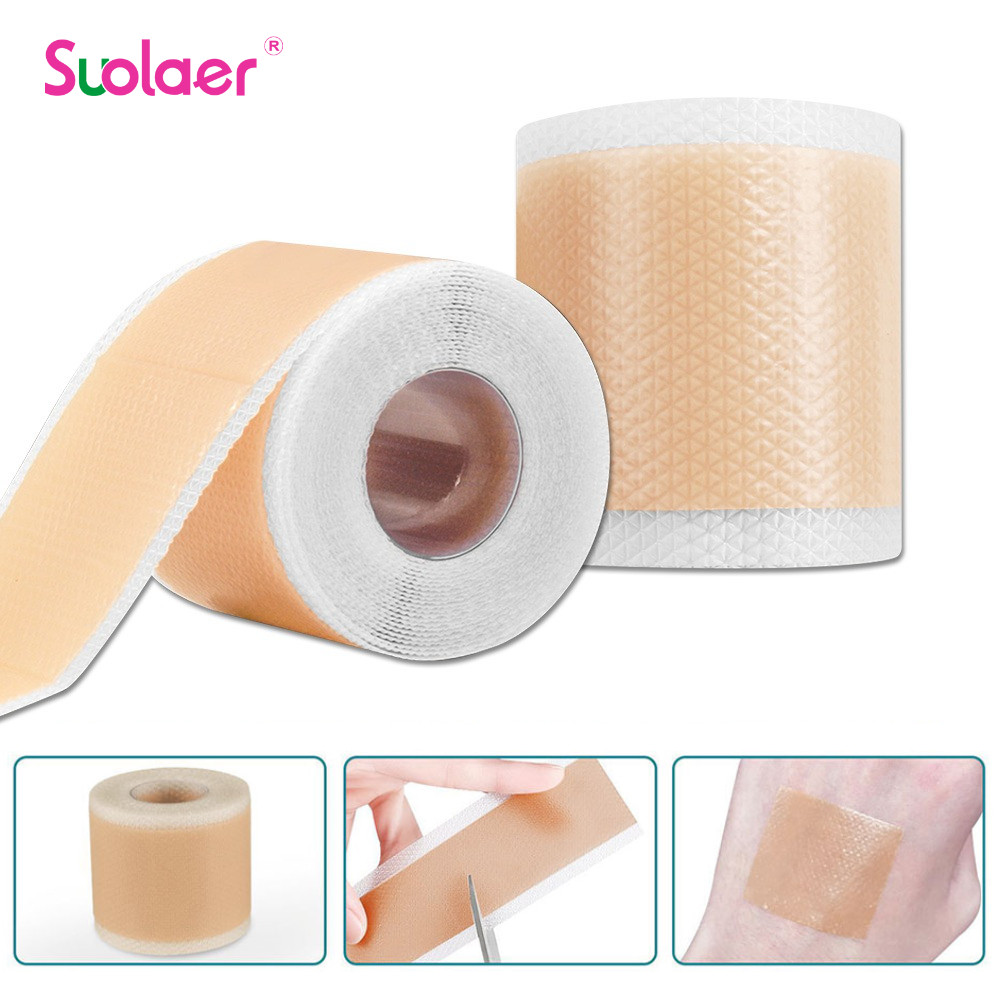 Suolaer ซิลิโคนรอยแผลเป็นแผ่นม้วนซิลิโคนรอยแผลเป็นเทปใบหน้าสําหรับแผลเป็นที่ผิดพลาดนํากลับมาใช้ใหม่-2 แพ็ค