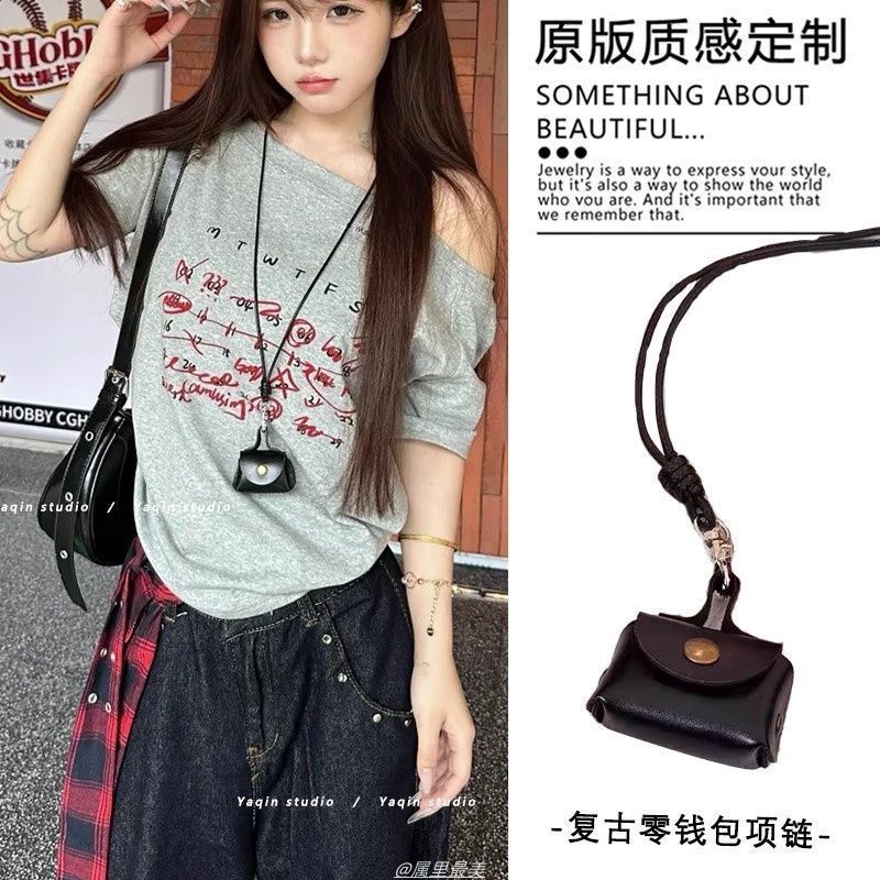 กระเป๋าใส่เหรียญสร้อยคอสำหรับผู้หญิง สไตล์เนเชอรัลเรโทร ประณีตและทันสมัย CGN5