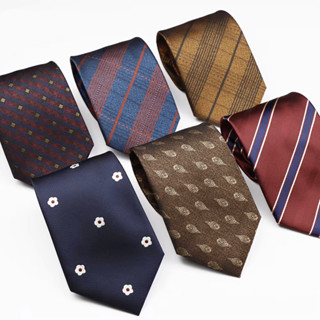 ZONFAZ ใหม่ลายดอกไม้โพลีเอสเตอร์ Tie 8 ซม.เนคไทผู้ชายสีแดงสี…