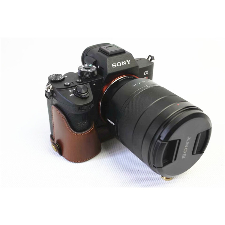 ใช้งานร่วมกับ Sony Mirrorless A7RIII A7M3 เคสหนังแท้ A7RIII A7III เคสครึ่ง
