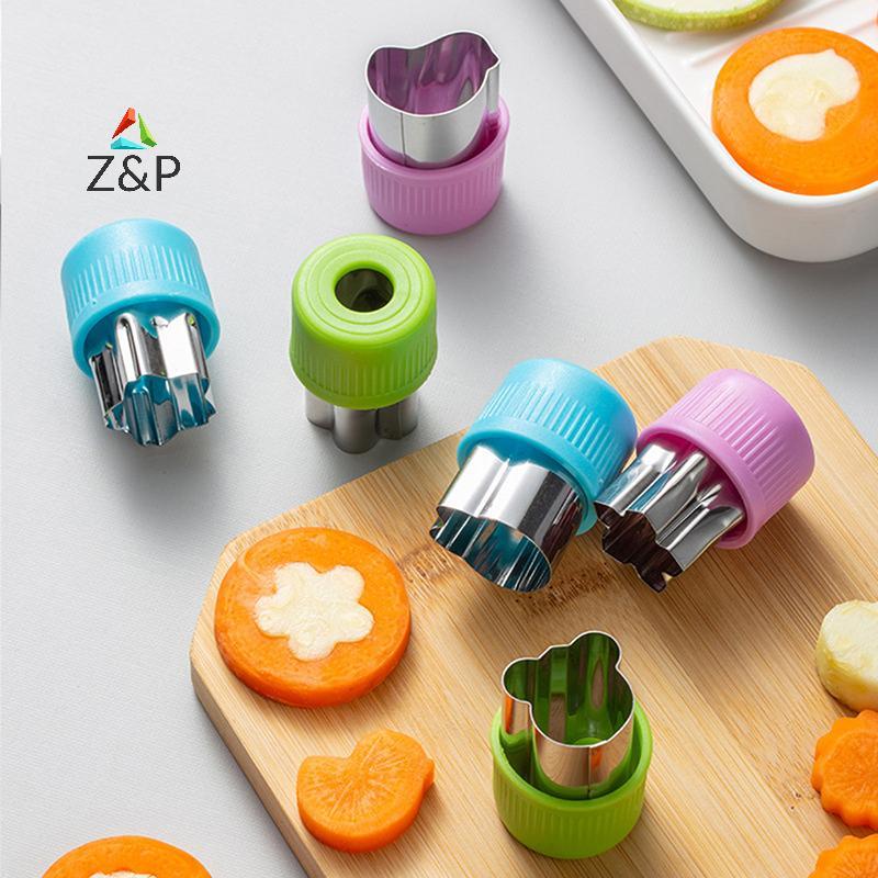 Z&P 3 ชิ้น/เซ็ต Star รูปหัวใจเครื่องตัดผักพลาสติก Handle แบบพกพา Cook เครื่องมือสแตนเลสผลไม้ตัด Die Kitchen Gadgets COD