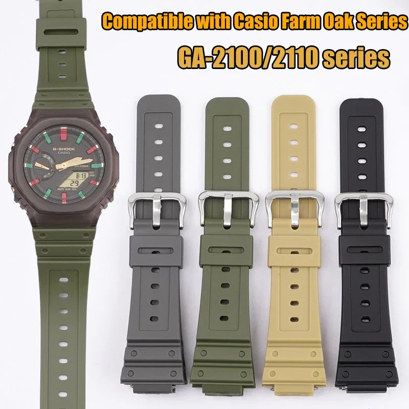 สายยางเรซินสําหรับ Casio G-SHOCK GA-2100 GA-2110 TPU Quick Release กีฬาผู้ชายผู้หญิงนาฬิกาสร้อยข้อมื