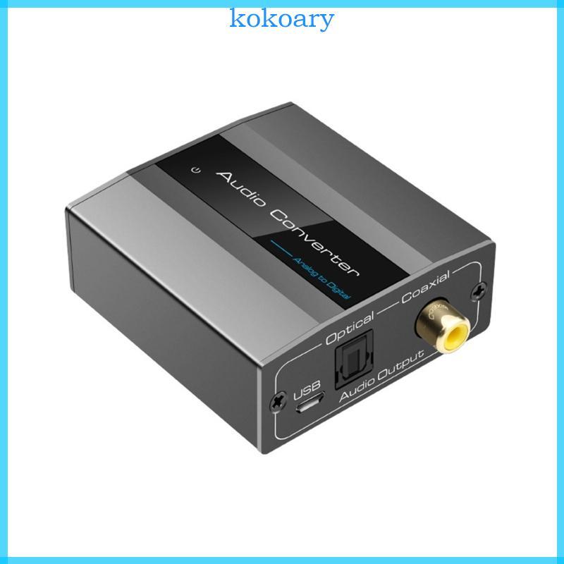 KOK ตัวแปลงอะนาล็อกเป็นดิจิตอล RCA เป็นออปติคัลพร้อมสายเคเบิลออปติคอลอะแดปเตอร์ Toslink แบบดิจิตอลแล
