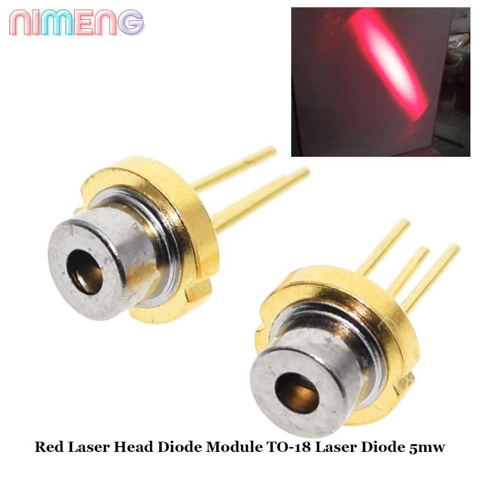 NIMENG 1/2/5/10 ชิ้นหัวเลเซอร์สีแดง 5mw DIY Lab 650nm 2.2V TO-18 เลเซอร์ไดโอด