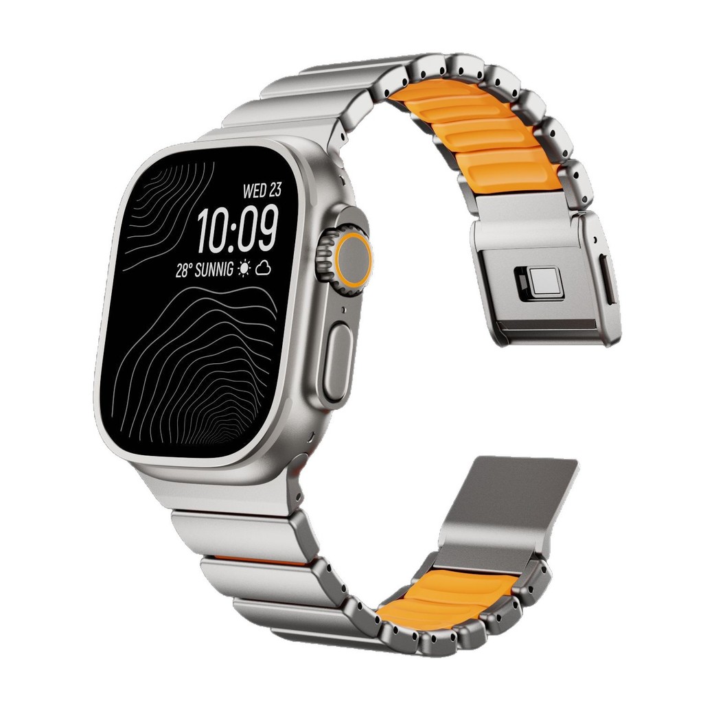 Nomad Titanium Band สําหรับ iWatch Ultra 3 2 49 มม.Series 11 10 46 มม.สายแม่เหล็ก Iwatch 11 10 9 8 7
