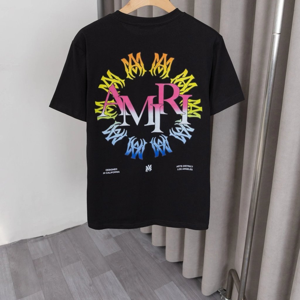 เสื้อยืด AMIRI ผ้าฝ้ายแท้ สไตล์คลาสสิก สำหรับทั้งผู้ชายและผู้หญิง