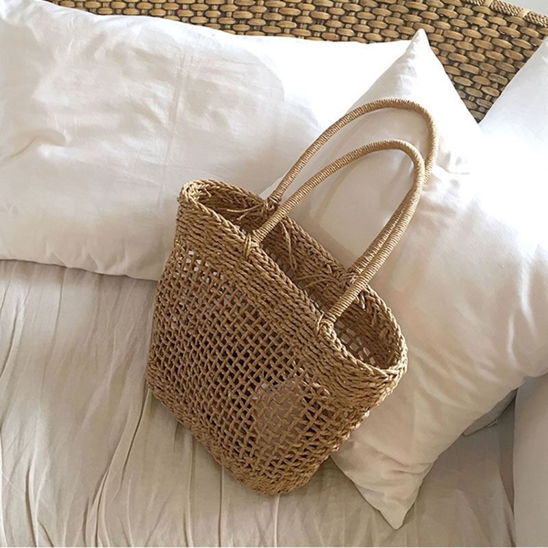 กระเป๋า กระเป๋าสาน Beach Shoulder Hyuna Handmade Straw Bag