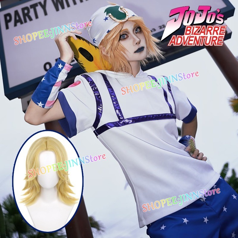 -JINN-JOHNNY JOESTAR คอสเพลย์วิกผมและชุดอะนิเมะ JOJO 7 SBR
