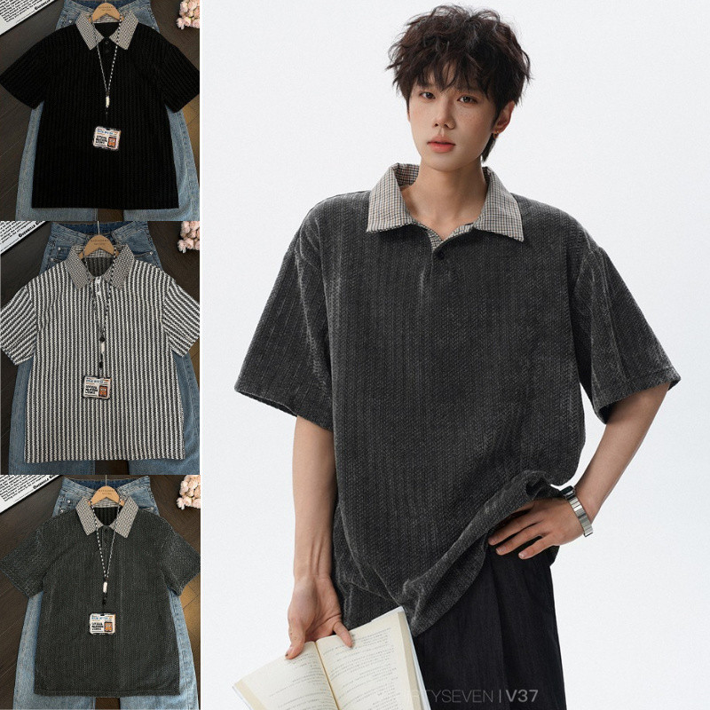 เสื้อโปโลผู้ชาย SUIKONE ลายตารางหมากรุกดีไซน์ทันสมัย สำหรับวันสบายๆ