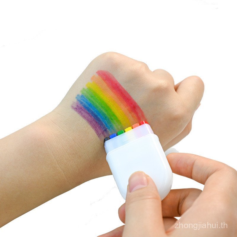 Rainbow Holiday Party สี 6 สี Face Body Paint ฮาโลวีนพัดลม World Cup Paint สีน้ํามัน Face