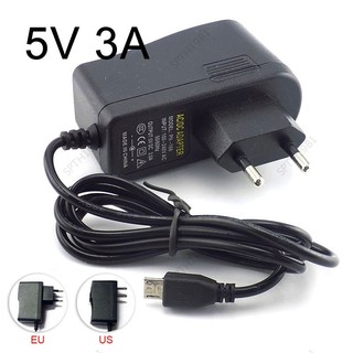 Micro USB 5V 3A AC DC Power Adapter EU US Plug 100 V ~ 240 V 3000mA Charger Supply สําหรับ Raspberry Pi Zero แท็บเล็ตพีซี TH19B1