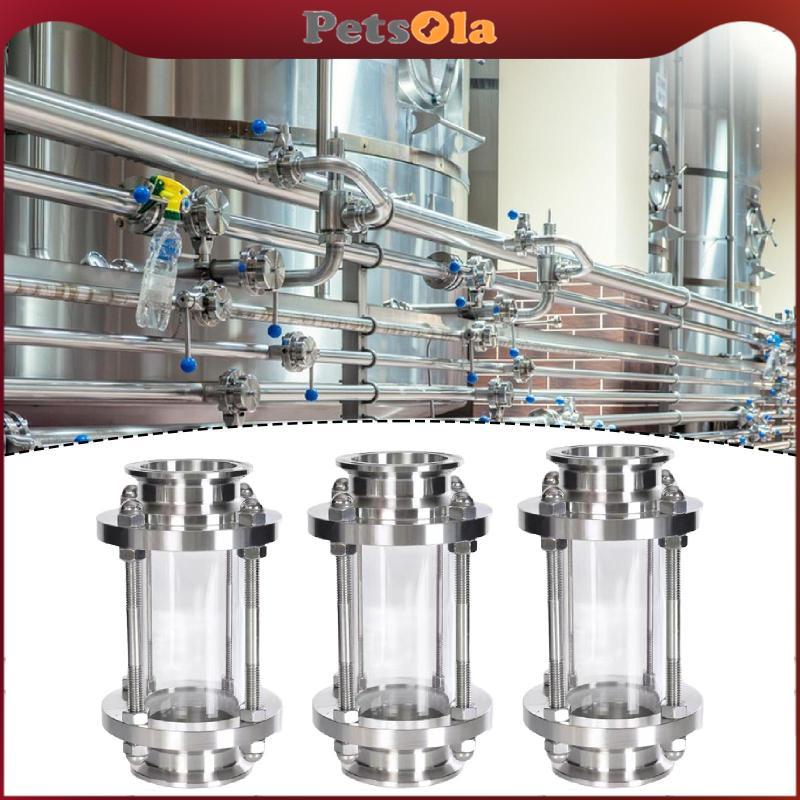 PETSOLA ตรง Sight Glass Water Oil Observation อเนกประสงค์ Quick ติดตั้ง Clear in-line Sight Glass Cl