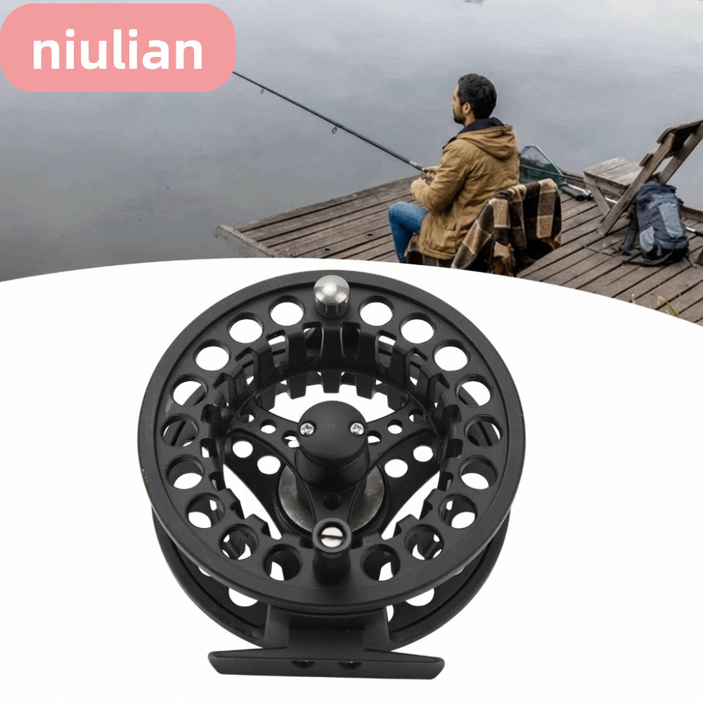 รอกบินหล่อ NIULIAN, สังกะสี-อลูมิเนียมซ้ายขวา Hand Retrieve Fly Fishing Reel, ทนทาน 9/10 WT 3 แบริ่ง