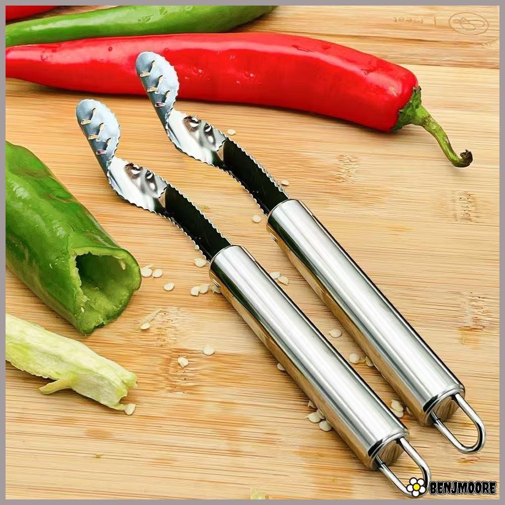 BENJMOORE Jalapeno Corer Remover, สแตนเลสผักการประมวลผล Pepper Corer Remover, ความพยายาม Deseeding ม