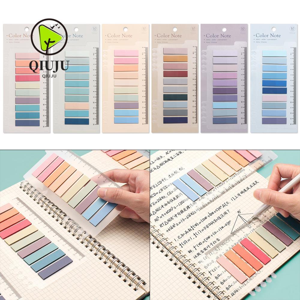 QIUJU 60/120/200pcs Memo Pad ความแปลกใหม่ DIY Index Flags Tab Strip Label อุปกรณ์สํานักงานหลวมใบ