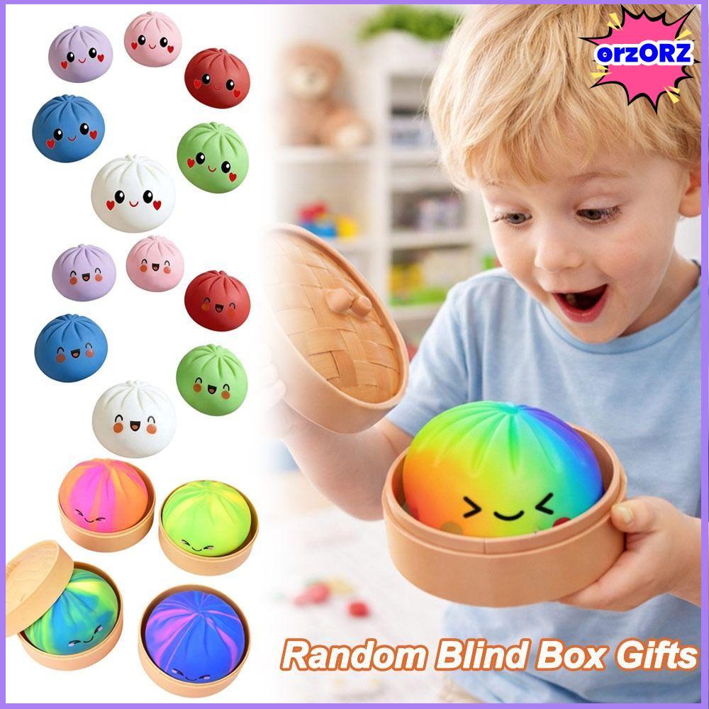 ORZORZ เกี๊ยวนึ่ง Squishy Pinch Le สีรุ้งพร้อมกล่องนึ่ง ของเล่นคลายเครียด ฟื้นตัวช้า Fidget