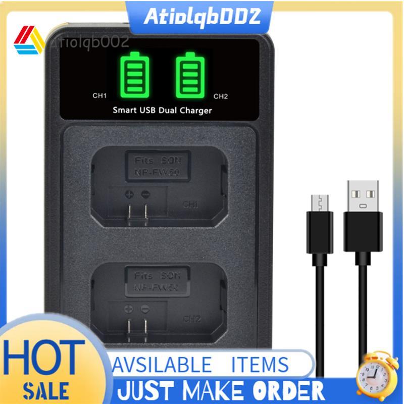 FW50 Battery Dual Charger NP-FW50 LED USB Dual Charger NP-FW50