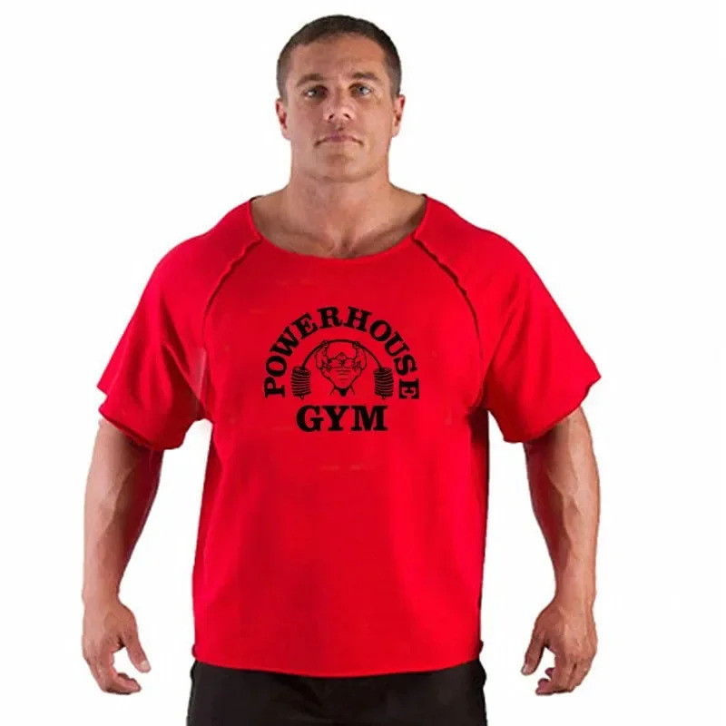 2026 New Sale GYM Cotton Workout Shirts Mens Oversized Gym T Shirt Breathable Vintage Graphic Shirts