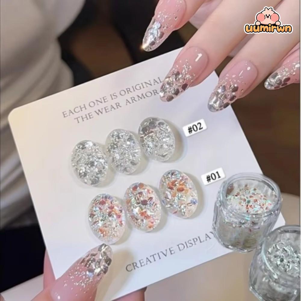 UUMIR Flash Nail Art, Glitter Blinking Nail Art Sequins, Sequins Nail Art DIY Nail Art Charms