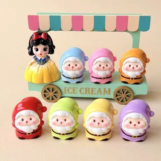 ตุ๊กตาฟิกเกอร์เรซินสโนว์ไวท์ กับซานตาคลอส8สีสวยๆ ตกแต่งโต๊ะ ของขวัญเด็ก ตุ๊กตาสะสมบลายด์บ็อก