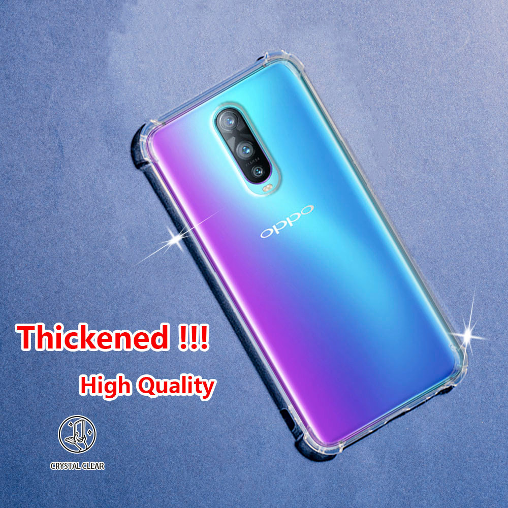 Oppo RX17 Pro R17 CPH1877 Crystal Clear Jelly Case Air-Guard Corner Soft TPU ยืดหยุ่นซิลิโคนป้องกันยางโปร่งใสเคสโทรศัพท์