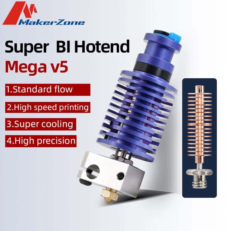 โลหะทั้งหมด I3 Mega Hotend อัพเกรด V5 J หัวคุณภาพสูง 0.4 มม.หัวฉีดสําหรับ Anycubic Mega-S Chiron FLS