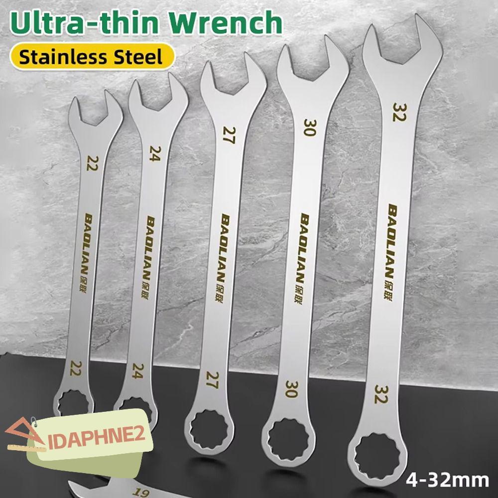 IDAPHNE2 1 ชิ้นประแจปลายเปิดบางเฉียบ,Double-end Multi-Function Ratchet Spanner,ทนทาน 5-32 มม.ความหนา 3 มม.ประแจปลายเปิดจักรยานรถจักรยานยนต์รถซ่อมเครื่องมือ