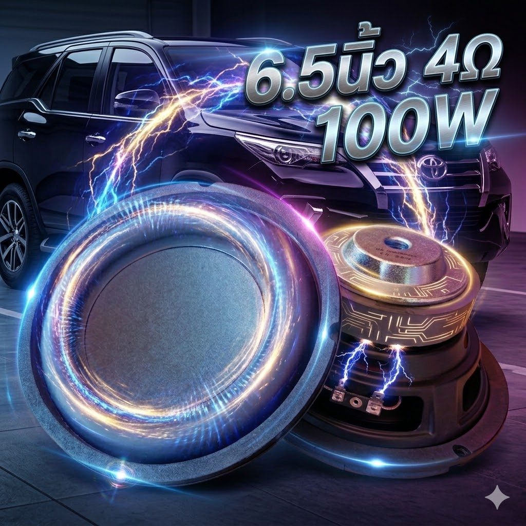 ลำโพงซับวูฟเฟอร์ 6.5นิ้ว 4Ω แม่เหล็ก100 เหล็กปั๊ม วอยซ์คู่ 1ดอก ดอกซับ ซับ