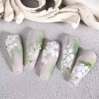 DSTH 1 ชิ้นซิลิโคนเล็บแม่พิมพ์ดอกไม้สไตล์ฝรั่งเศสห้ากลีบดอกไม้ 3D บรรเทาเล็บแม่แบบตกแต่งเล็บเล็บเครื่องมือ HOT