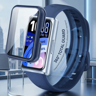 สายนาฬิกาซิลิโคน + เคส PC for Huawei Band 11 / 11 Pro สายรัดเปลี่ยนได้ พร้อมฟิล์มกระจกนิรภัย อุปกรณ์เสริมสมาร์ทแบนด์