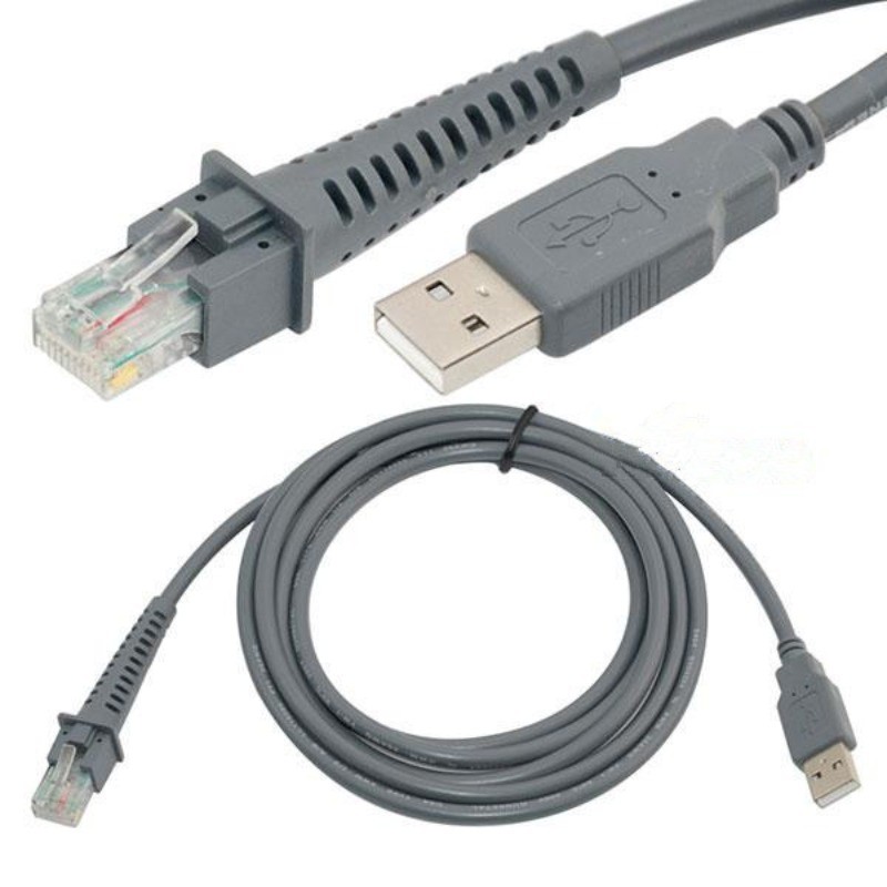 สาย USB สําหรับ Datalogic Barcode Scanner, USB ถึง RJ45 สาย 2M, CAB4120 เหมาะสําหรับ : GD4130 QD2120 QD2130 QD2110 GPS4490 GM4430 QD4130