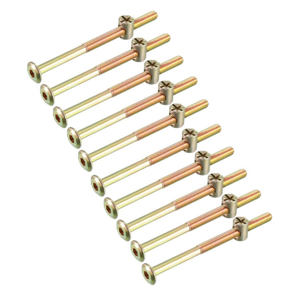 10 ชุดเฟอร์นิเจอร์ Bolt Nut ชุด Hex ซ็อกเก็ตสกรู Barrel Nuts Phillips-Slotted M6x80 M6x90 M6x100 M6x