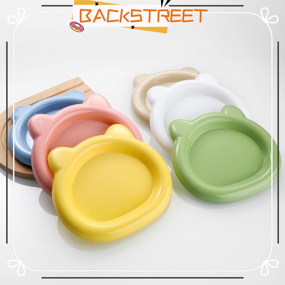 BACKSTAGE Cat Food Dish, Cute Pastry Plate ชามแมว, ทนทาน Ins Plastic PP Little Bear Dog Plate for Pu