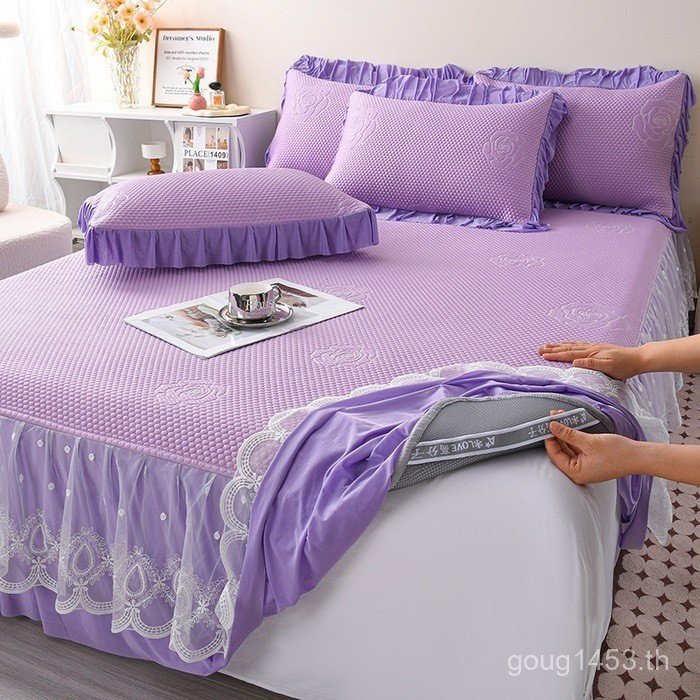 Cool Mat สไตล์ใหม่ Ice pe Polymer ฤดูร้อน Bed Peas ชุดสามชิ้นหนาคอมโพสิต Cool 2025 กระโปรงสไตล์ WK0L