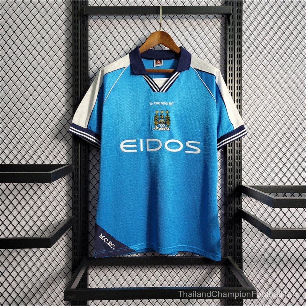 Retro SSS+00-01 Classic Retro Manchester City I HAALAND Blue Jersey 2000 2001