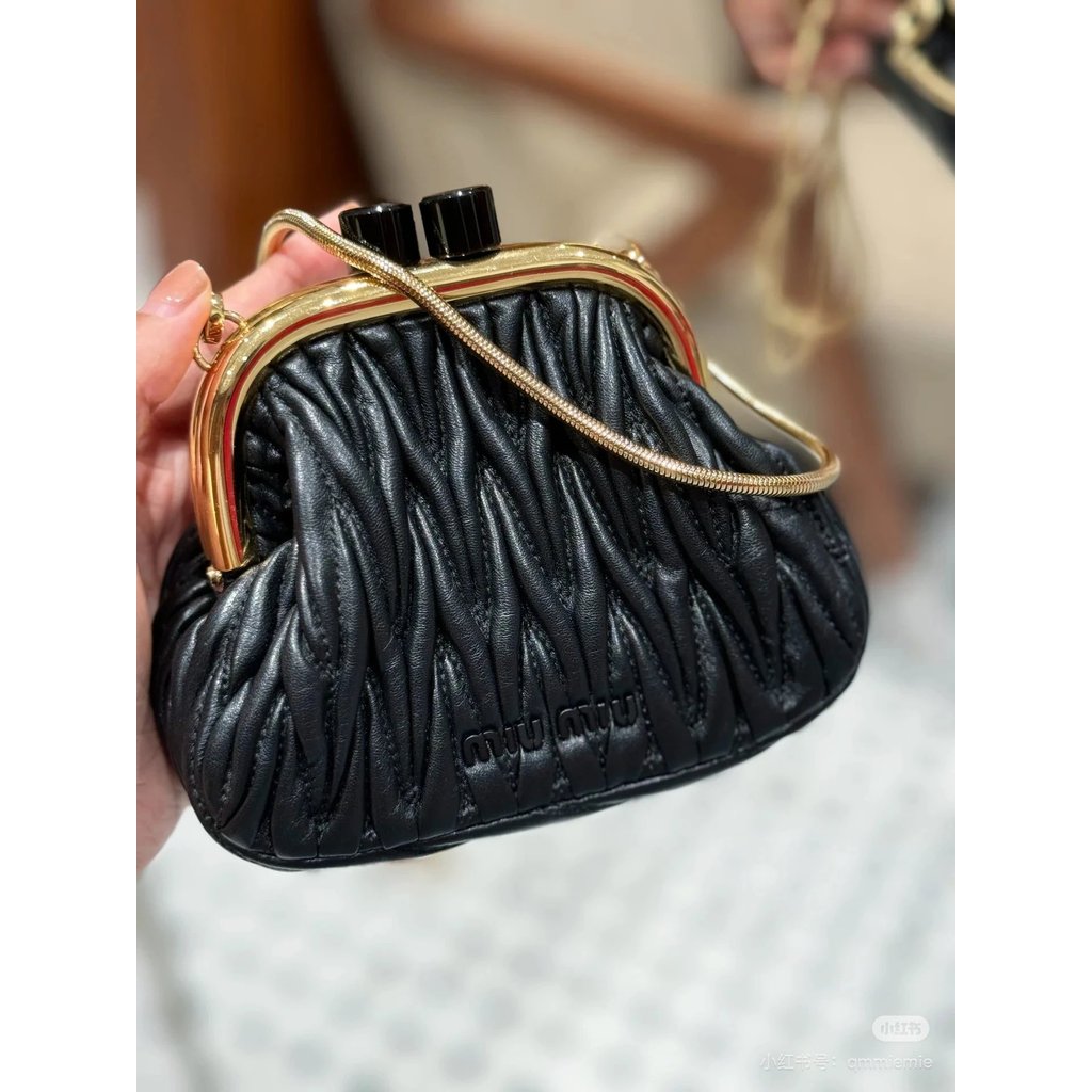 1: 1 Original Label AAA + Miu MiuBelle Shell กระเป๋า Retro เปิดปิด Retro Palace กระเป๋าของขวัญเล็กๆจ