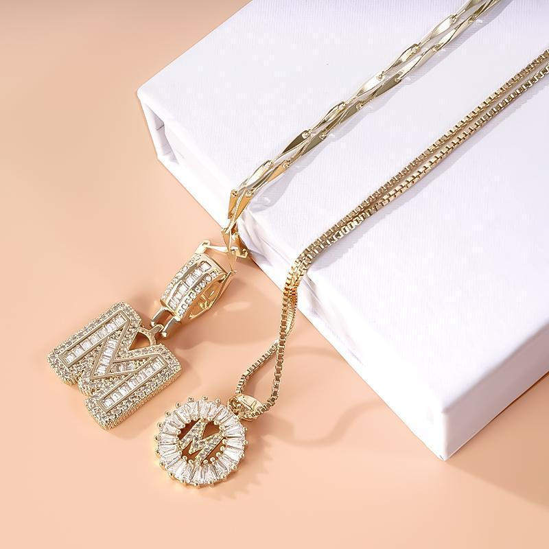 เซ็ตสร้อยคอมีเดอร์เค สร้อยคออักษร 14K Gold Plated พร้อมสายปรับความยาว 17-19 นิ้ว สำหรับวันวาเลนไทน์