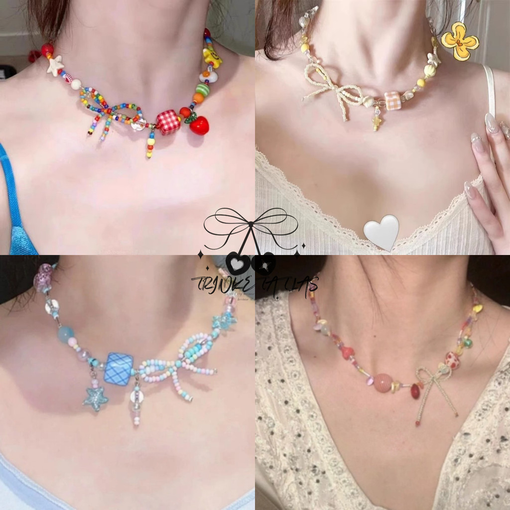 สร้อยคอผู้หญิง  ทันสมัย ins  สไตล์เกาหลี  น่ารัก  สีสันสดใส  ใช้งานได้หลากหลาย  จัดส่งรวดเร็วจากประเทศไทย