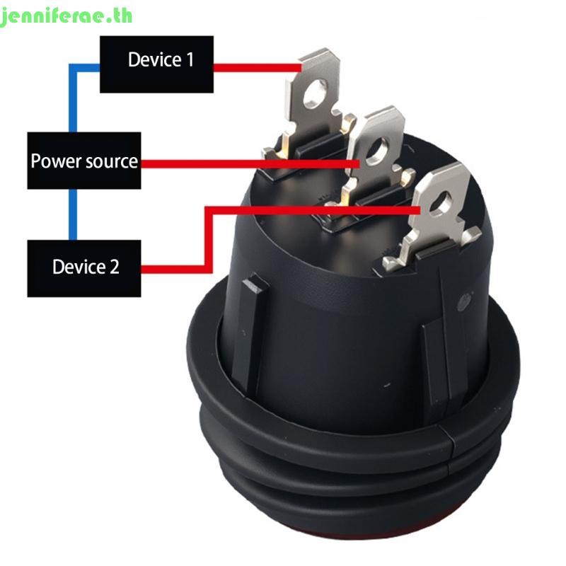 Jenniferae กันน้ํา Oilproof Round Rocker Switches 3 Pin 3 ตําแหน่งโดยไม่มีสวิตช์เปลี่ยนไฟฟ้าสําหรับ