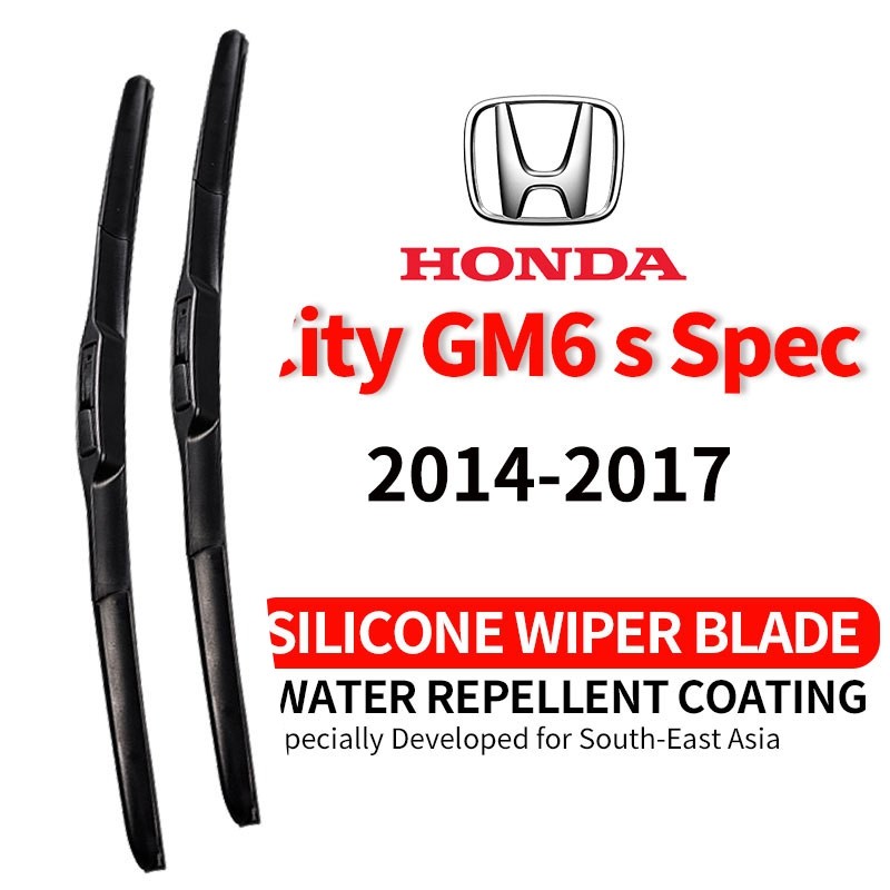 ใบปัดน้ำฝนรถยนต์ซิลิโคน Honda City GM6 S Spec 2014-2017 1 ชุด Honda City GM6 S Spec ปัดเงาใส ทนทาน ปัดน้ำได้ดี เงียบ ไม่ขัดกระจก ติดตั้งง่าย