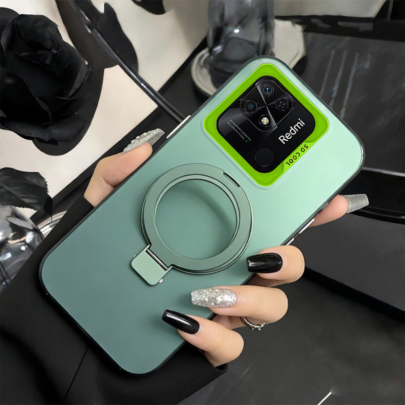 2026 สําหรับ Redmi 10c Redmi 10 5g 10 4g poco C40 เคสโทรศัพท์ hard Case กันกระแทกออกแบบใหม่ความงามผู้ถือสีเขียว CYFXZJ3