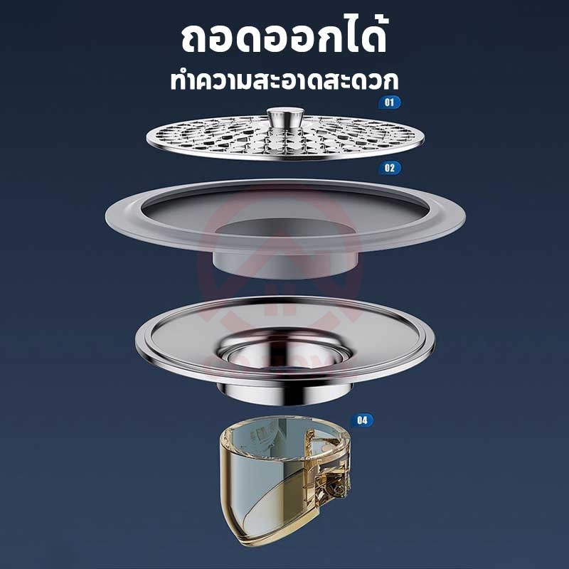 ฝาปิดท่อ ฝาครอบท่อระบายน้ำป้องกันกลิ่น สเตนเลส ป้องกันแมลงและกรองเส้นผม ปิดเอง สําหรับอ่างล้างจาน ห้องน้ํา ราคา ถูกที่สุด ดีลบีเคเค แกลเลอรีภาพที่ 7