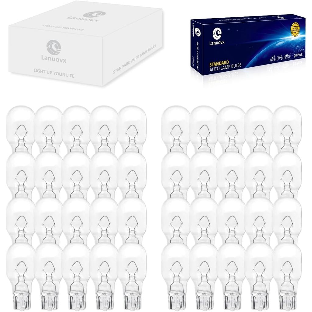 921 หลอดไฟ 40 แพ็ค,12V 16W T5 W16W หลอดไส้ไฟเบรค,921 หลอดไฟสําหรับป้ายทะเบียนด้านข้าง Marker หลอดฮาโ