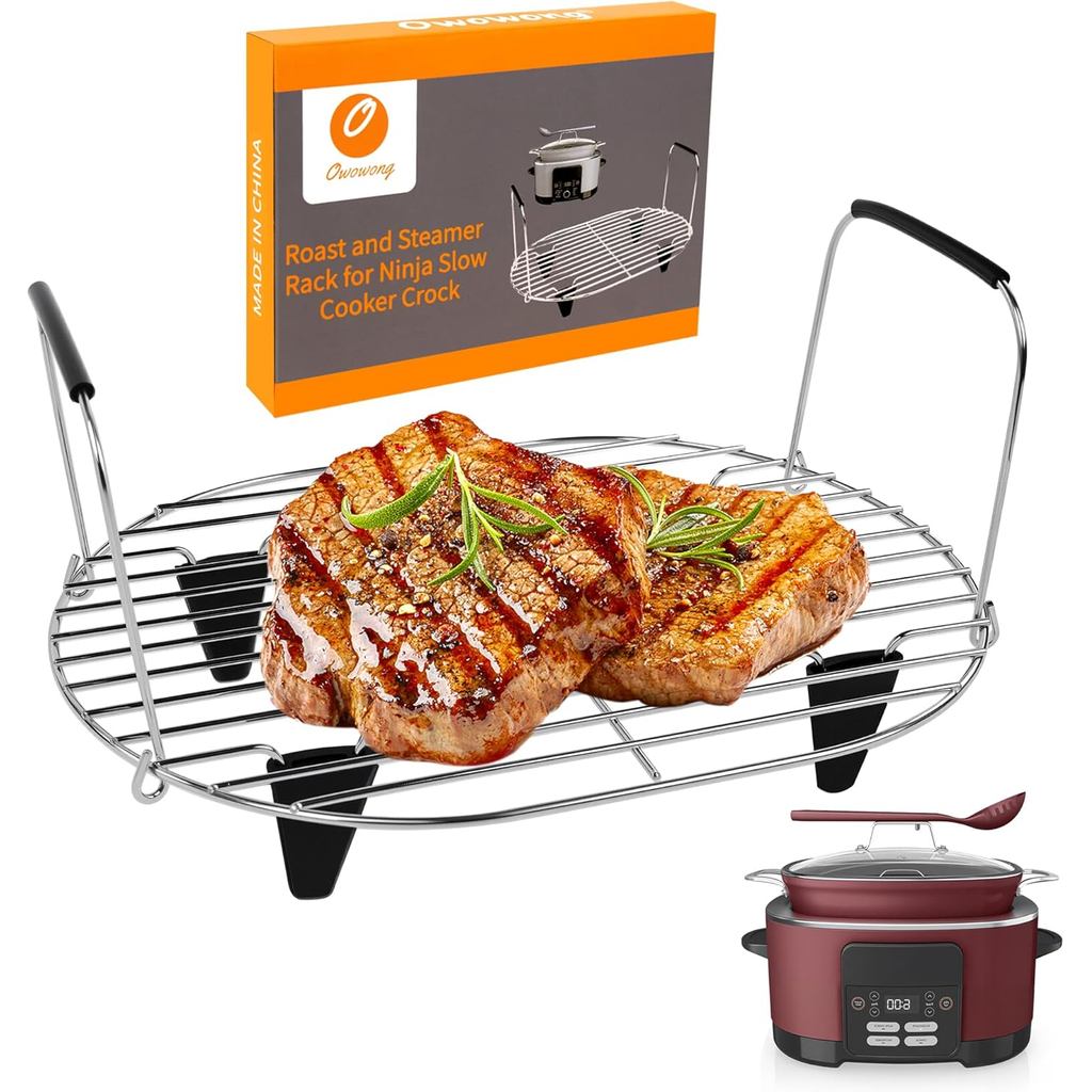 Roast and Steamer Rack ใช้งานร่วมกับ Ninja Foodi Posible Cooker Pro 8.5Qt MC1000, MC1001, MC1010 หม้